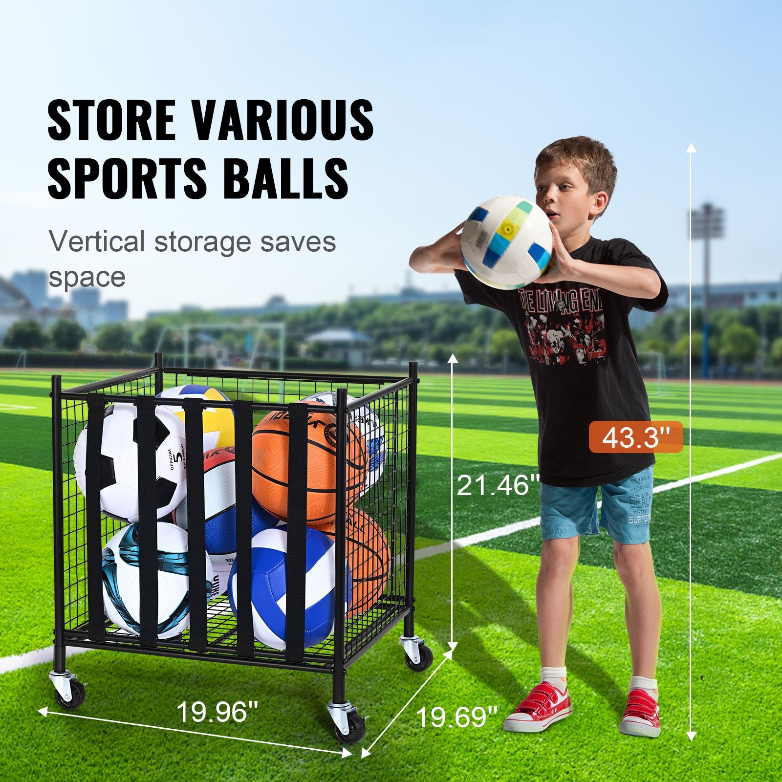 Rolling Sports Ball Storage Ca - Sports Equipment Rack review and price