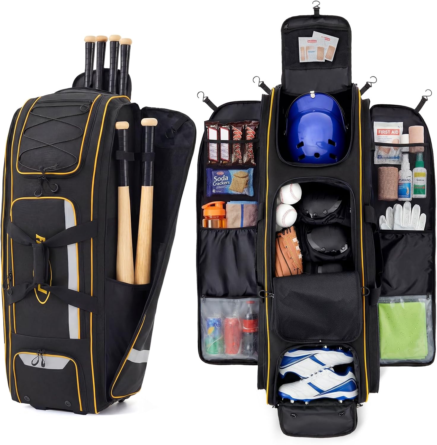 100L Rolling Catchers Gear Bas - Sports Equipment Bag With Wheels review and price