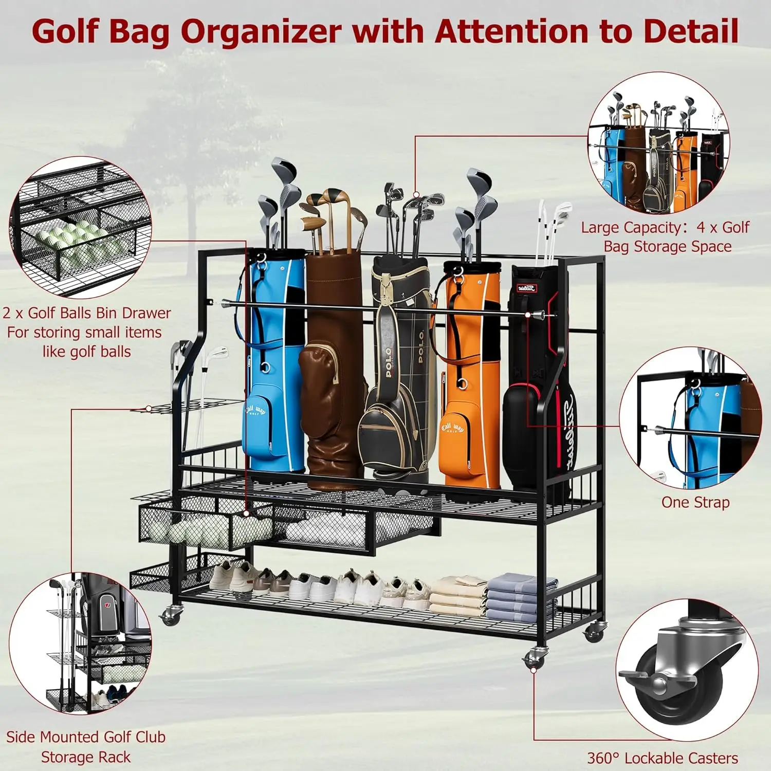 Multifunctional Rolling Golf B - Sports Equipment Bag With Wheels review and price