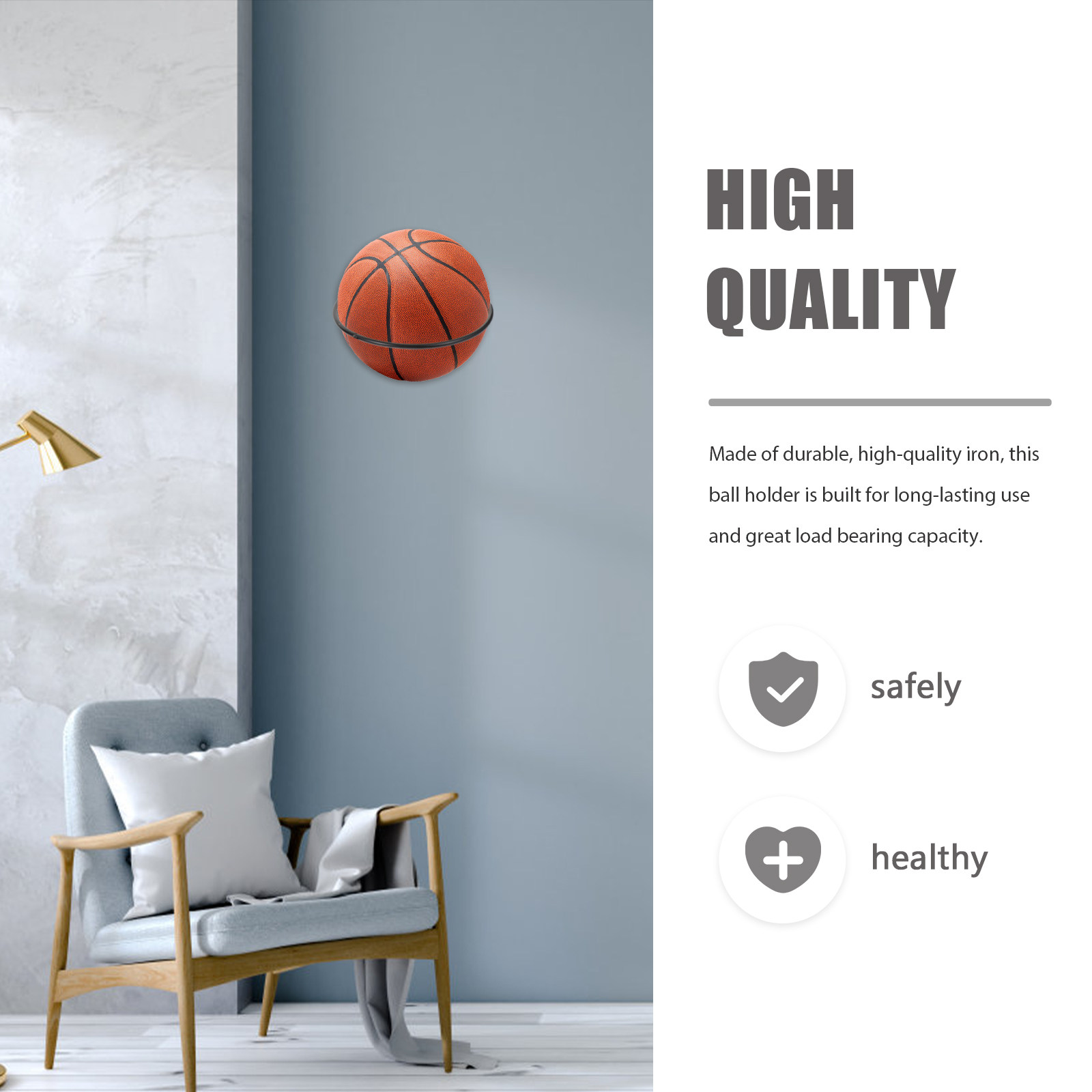 5Pcs Sturdy Iron Wall Ball Rac - Sports Equipment Rack review and price